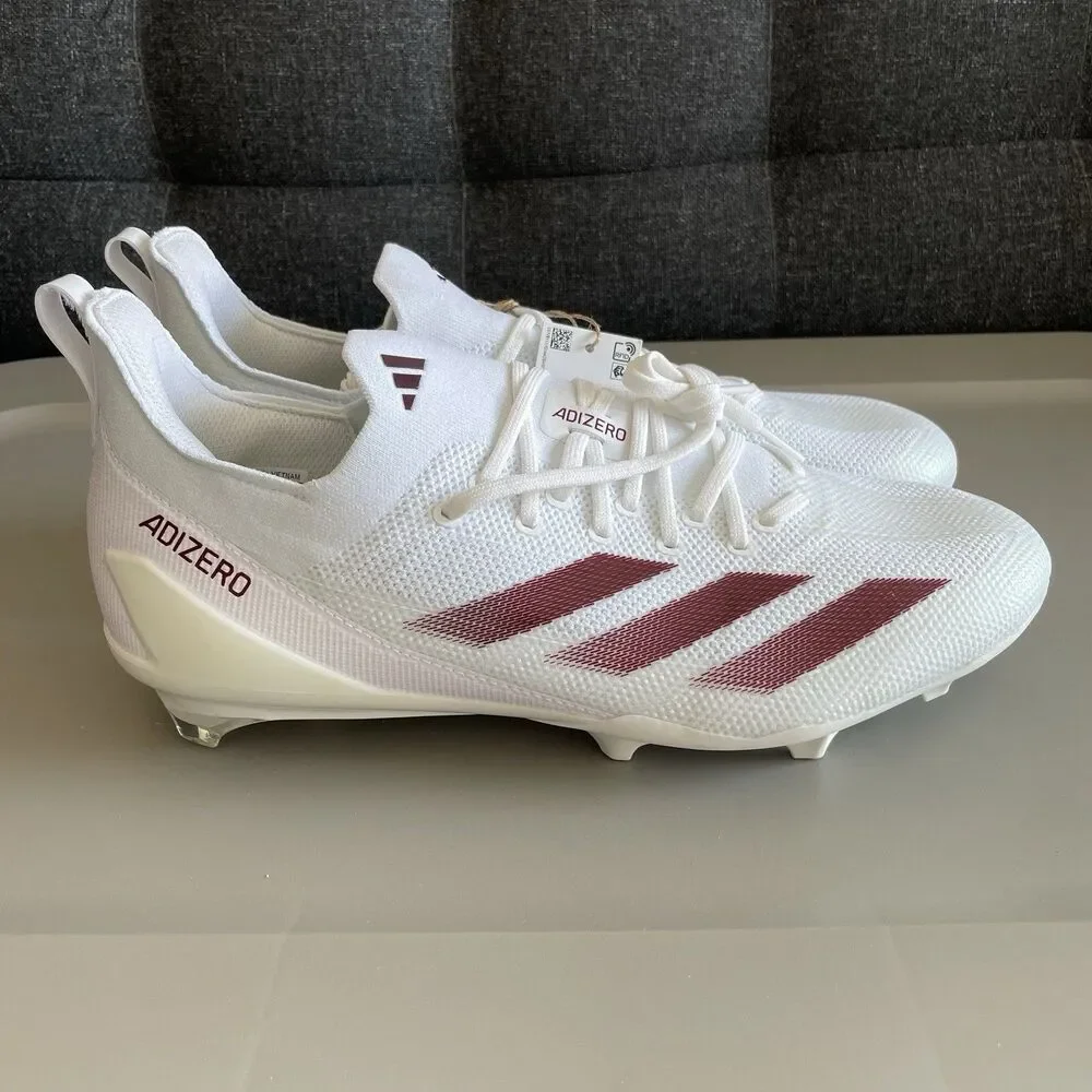 adidas Men’s Size 11 - ADIZERO ELECTRIC+ FOOTBALL CLEATS White/Maroon NEW